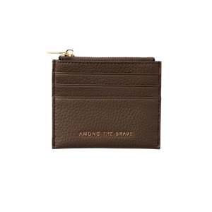 Accessories: Small Chocolate Leather Card Holder