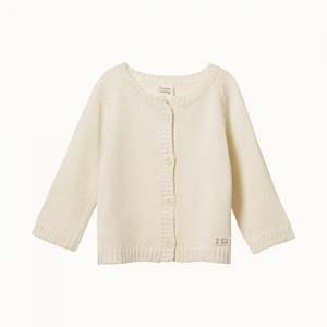 Baby Accessories: Merino Merino Knit Cardigan - Natural