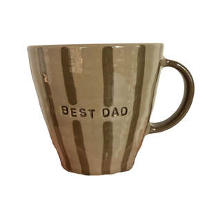 Gift Ideas: Brogan Handmade Mug - Green Stripe Best Dad Mug