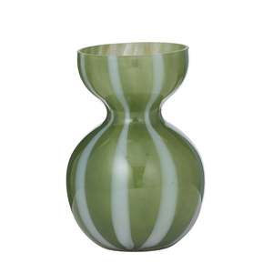 Living: Bobbi Glass Vase - Olive/White