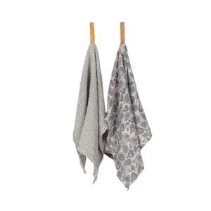 Kitchenware: Everyday Range Tea Towel Pack of 2 - Folkestone Grey