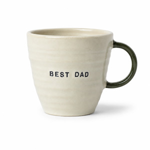 Brogan Handmade Mug - Green Accent Handle Mug - Best Dad