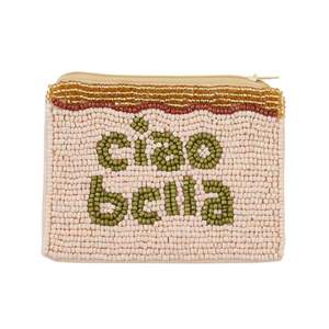 Accessories: Ciao Bella Beaded Pouch - Nude