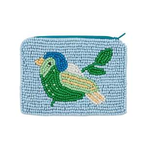 Accessories: Bluebell Beaded Pouch - Blue