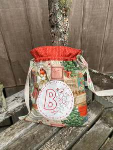 Christmas: Alphabet Birds - Drawstring Bag