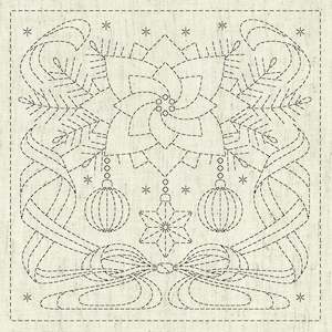 Sashiko Stitchery Cloth Square - Blessing