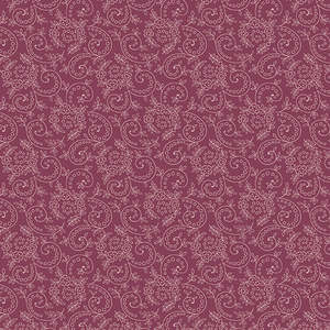 Fabric: Sewing Basket - Seagrass, Col Ruby