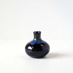 Naibu - Black with Blue Drip Vase