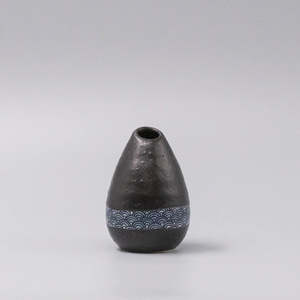 Naibu Pottery: Naibu - Black Wave Pinecone Vase