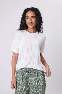 Marlow: Marlow - Ember Knit Tee - Chalk