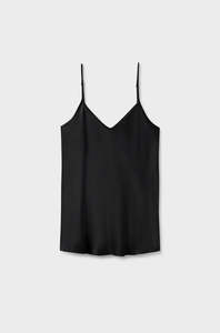 Silk Laundry: Silk Laundry - Bias Cut Cami Black
