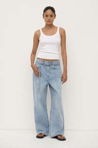 Denim: Assembly Label - Loose Fit Jean - Mid Stone