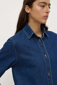 Assembly Label - Neera Denim Mini Shirt Dress - Heritage Blue