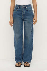 Assembly Label - Oversized High Rise Jean - Dark Indigo Fade