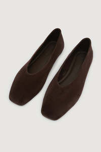 Footwear: Assembly Label - Andrea Suede Ballet Flat - Ganache