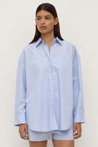 Assembly Label - Havana Stripe Long Sleeve Shirt - Blue/White Stripe