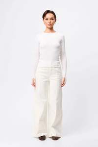 Mossman - Fine Line Knit - White