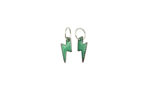 Jewellery: Rachel Stichbury - Reversible Lightening Bolts | Mint Green