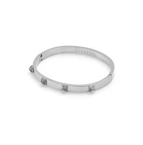 Silk And Steel: Silk & Steel - Prism Bangle - Silver