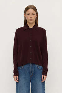 Assembly Label - Wool Cashmere Kint Cardigan - Dark Merlot