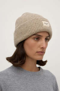 Assembly Label - Wool Rib Beanine - Stone Marle
