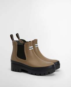 Footwear: Barbour - Halton Chelsea Welly - Military Brown/Black