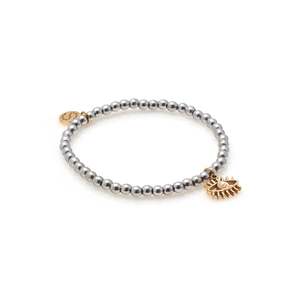 Silk & Steel - Guardian Two-Tone Bracelet - Pearl + Silver + Gold