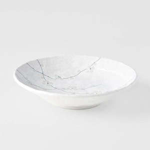 Naibu -White Blossom Large Shallow Bowl