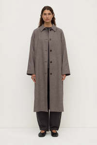 Assembly Label - Solana Wool Coat - Brown Black Check