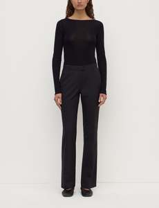 Bottoms: Assembly Label - Kehlani Low Rise Suit Pant - Black Pin Stripe