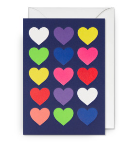 CARD - Colourful Hearts