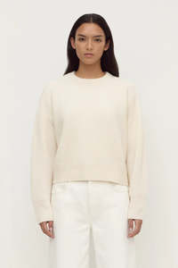 Sweaters Knitwear: Assembly Label - Amerie Cashmere Knit Jumper - White