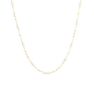 Silk And Steel: Silk & Steel - Dotty Necklace - Crystal Quartz/Gold