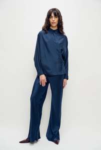 Silk Laundry - Bias Cut Pants - Midnight