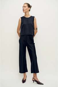 Silk Laundry - Elena Top - Black Satin