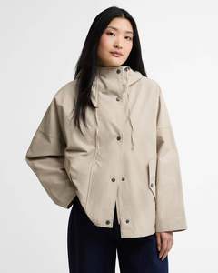 Coats Jackets: Barbour - Kingswood Showerproof Jacket - Light Sand/Navy Gingham
