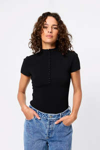 Mossman - Mayfair Short Sleeve Top - Black