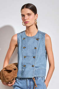 Tops: ZOE KRATZMANN - CHARGE VEST - MID WASH DENIM