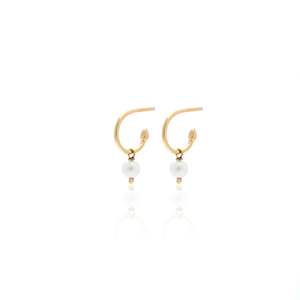 SILK & STEEL - MINI PEARL HOOPS