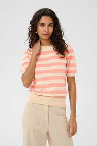 SAINT TROPEZ - BLOCK STRIPE PULLOVER - BLOOMING IVOY BLOCK STRIPE