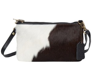 Natural Cowhide Bags + Wallets: Across body bag