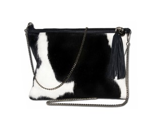 Natural Cowhide Bags + Wallets: Clutch w/ chain