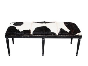 Cowhide Chairs + Stools: Bench/Otto Black