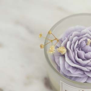 Candles: Flowers in Glass Vessel