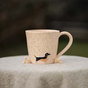 Character Mugs Other Odd Pieces: Black & Tan Dachshund Mug