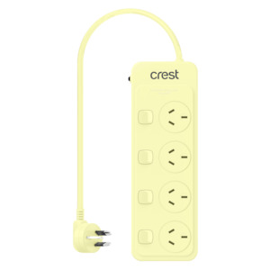 Power Boards: Power Board 4 Sockets 4 Switches - Lemon