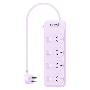 Power Board 4 Sockets 4 Switches - Lavender