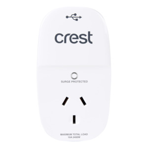 Power Adaptor 1 Socket 2 USB Surge Protected