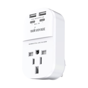 Power: Bon Voyage USA UK HK Inbound Adaptor with 4 USB Ports