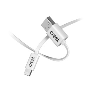 Lightning to USB-A Flat Cable 2M - White